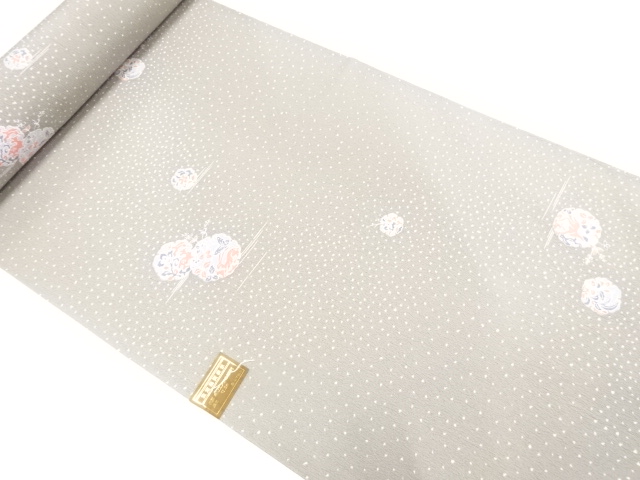 JAPANESE KIMONO / BOLT FOR KOMON KIMONO / SNOWFLAKE & RABBIT & BUTTERFLY & FLORAL PLANTS / OUTLET ITEM